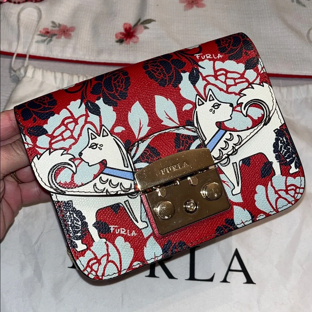 Furla Ltd Ed EUC Year of the Dog Chinese New Year Mini Metropolis Crossbody Bag - Picture 1 of 16